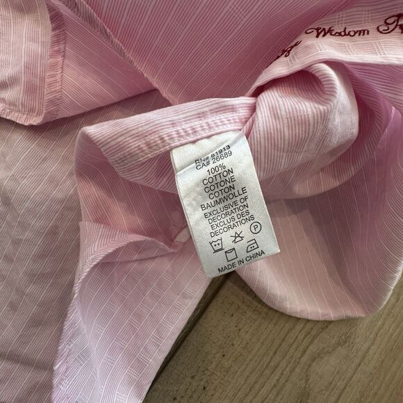 Robert Graham Shirt Mens 38 15 Regular Striped Button Down Long Sleeve Pink - Picture 8 of 9
